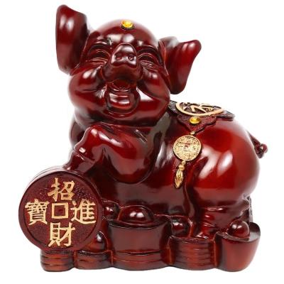 China Beautiful Chinese Style US Dollar Money Saving Jar Resin Pig Piggy Bank Coin Savings Parents Money Jar Change Gift for Kids Children for sale