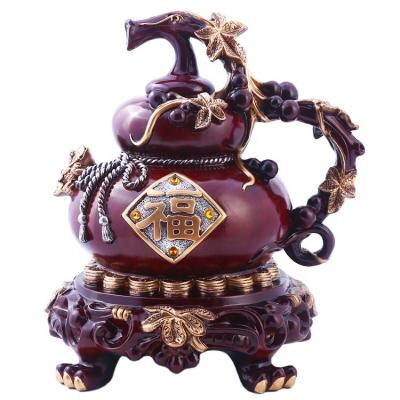 China Automatic Chinese Style US Dollar Money Saving Pot Resin Gourd Coin Piggy Bank Coin Savings Piggy Bank Counter Gift For Kids Children for sale