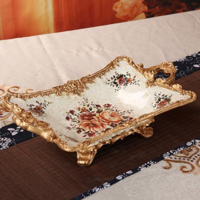 China European Minimalist Retro Tray Minimalist Handmade Resin Fruit Decoration Home Furniture Painting Nostalgic Office Decoration for sale