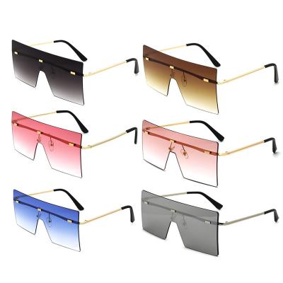 China Wholesale Square Fashion VIFF Sunglasses Metal Frame Women Shape To Shades 2021 Oversized Sunglasses, Flat Surface Rimless Sunglasses for sale