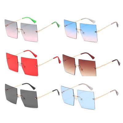 China VIFF HM21167 Fashion Sunglasses Luxury Big Square Oversized Rimless Lenses, Square Frame Mirror Rimless Sunglasses 2022 for sale