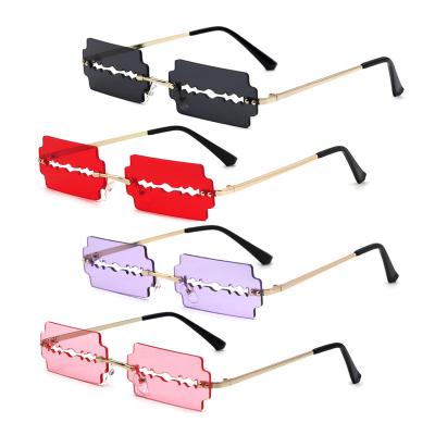 China VIFF HM20118 Fashion Sunglasses Single Edge Rimless Razor Blade Shape Rimless Full Sunglasses Wholesale for sale