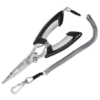 China Wire Cutter Scoops Fishing Pliers Scissors Seawater Split Ring Stainless Steel Fishing Pliers H01 for sale