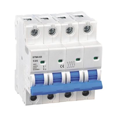 China 4 Phase MCB Plastic Miniature Circuit Breaker for sale