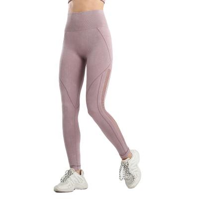 China New hip-lifting women's nine-point European and American seamless sports top fitness style autumn and winter waist yoga pants for sale