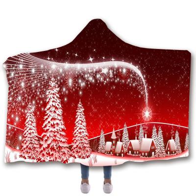 China 2021 Warm Air Conditioning Digital Printing Cloak Hat Coat Double Hooded Christmas Magic Covering Series for sale