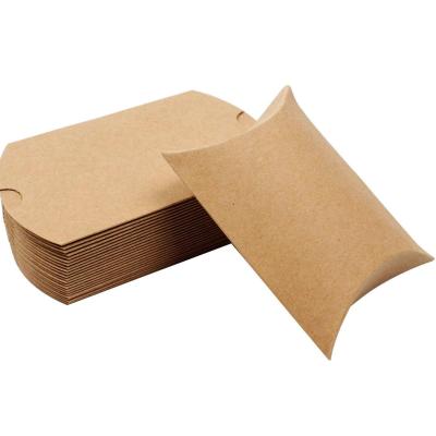 China Recyclable Paper Box Pillow Cardboard Packaging Kraft Paper Pillow Packaging Box For Candy Cookie for sale