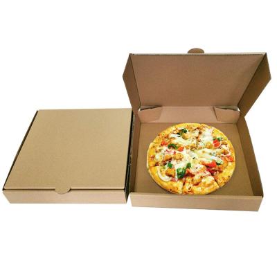 China Recyclable Custom Size Printing Brown Kraft Corrugated Cardboard Pizza Delivery Box Manufacturer for sale