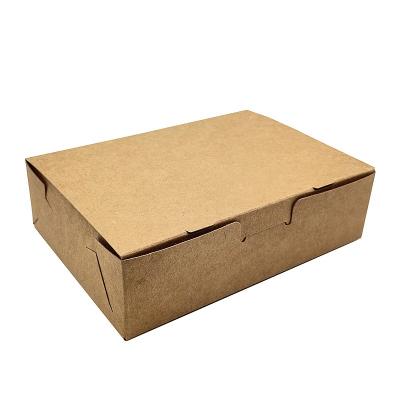 China Recycled Materials Recycle Kraft Paper Food Container Disposable Food Takeout Box for sale