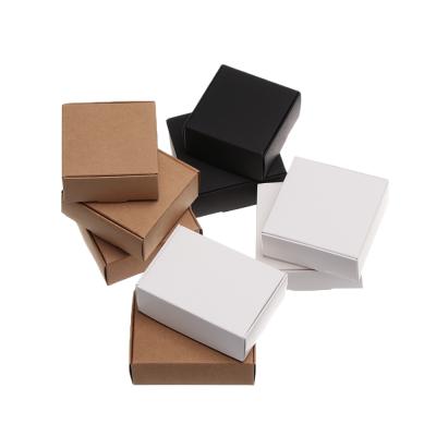 China Recyclable White Brown Kraft Paper Announcement Box Wedding Favor Supplies Handmade Soap Chocolate Candy Storage Cardboard for sale