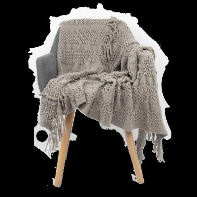 China Anti-bacteria Super Soft Textured Solid Decorative Throw Blanket Lightweight Knitted Blanket For Bed And Sofa for sale