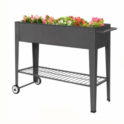 China Minimalist Metal Garden Planter Outdoor Stainless Steel Standing Planting Box For Hotels for sale