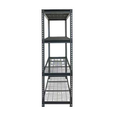 China Corrosion Protection Heavy Duty Home Warehouse Garage Wall Shelf System Rivet Style Shelving Rack for sale