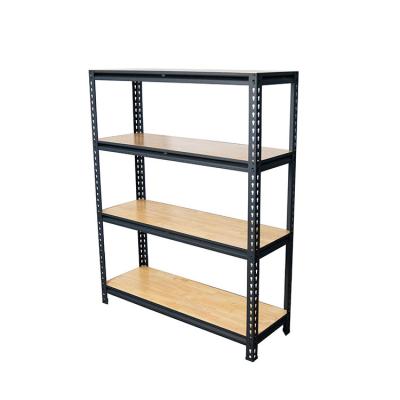 China Metal Steel Warehouse Heavy Duty Corrosion Protection 4 Layers Stacking Storage Rivet Shelving Rack for sale