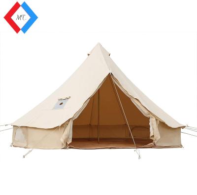 China Waterpoof 5M Luxury Glamping Tent Canvas Bell Tent Glamping Bell Tent With Stove Hole for sale