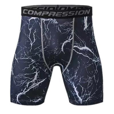 China Breathable Sublimation Printed Gym Fitness Wear Active Men Short Compression Shorts for sale