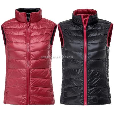 China 2018 anti-shrink factory one-stop reversible women's down vest with factory wholesale price for sale