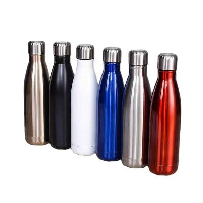 China Sustainable Cola Bottle 500ml Stainless Steel Double Wall Cola Shaped Water Bottle for sale