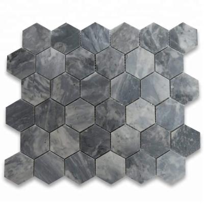 China Decorstone24 Parquet Italian Bardiglio Nuvolato Gray Marble Mosaic Tile From China Factory for sale