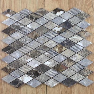 China Backsplash Decorstone24 Dark Marble Emperador Shower Tile Anti-Slip Mosaic for sale