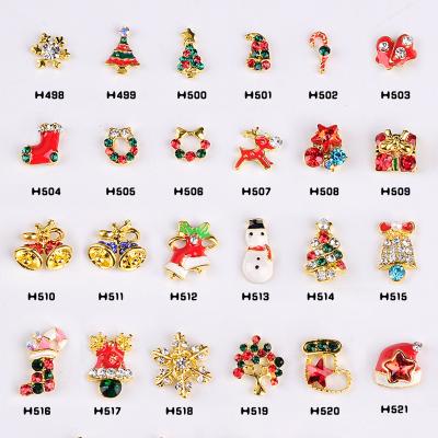 China Easy Apply 3d Christmas Designs Alloy Metal Rhinestone Nail Art Decoration for sale