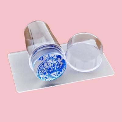 China Easy Apply New Design Clear Clear Jelly 2.6cm Silicone French Nail Art Stamper Plate Tools for sale