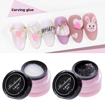 China Nail Glue Bottle Sculpting PVC Nail Gel 3D Soft Non Sticky Solid Carving Gel 3D UV Glue Soak Off Polish Gel Paste DIY Manicure Nails Designs 8ml for sale