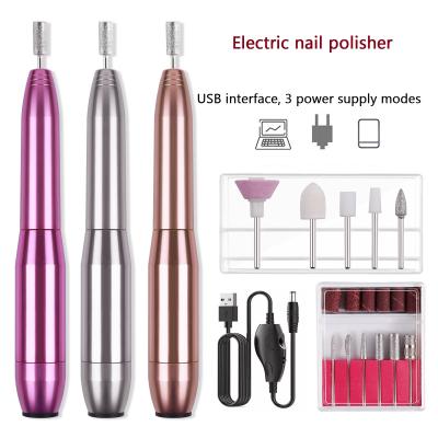 China Nail Polish Kit Electric Pen Shape Manicure Pedicure File Art Drill Machine Nail Art Remover 20000 RPM UV Gel Polish with 11 Drill Bits for sale