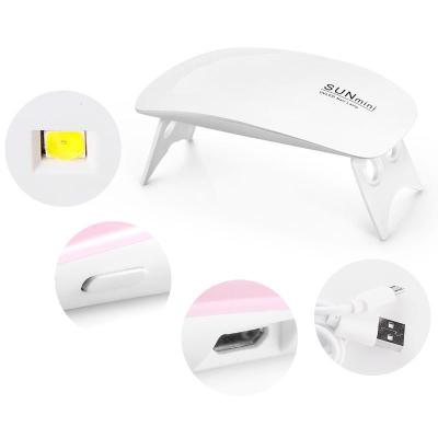 China ABS Plastic Mini Rechargeable Small Sun Portable Art Desk 6W Drying Lamp Professional UV Led Nail Dryer With USB for sale