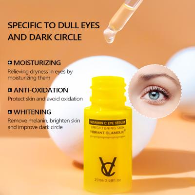 China Skin Revitalizer VIBRANT CHARM 20ml Factory Direct Vitamin C Eye Serum Whitening Brighten Anti Aging Remove Dark Circles Serum For Eyes for sale