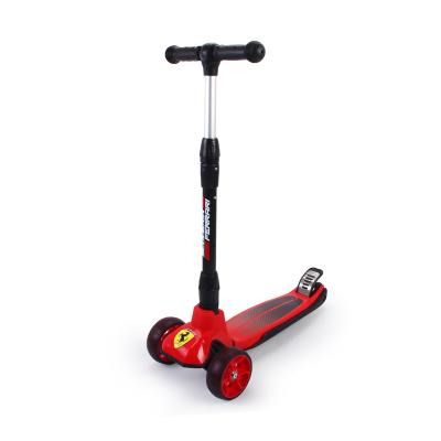 China High Quality Ferrari Kid's Height Adjustable Foldable Twist Scooter With Led Light for sale