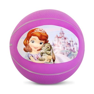 China Hot Selling Disney Sofia PVC 6 Inch Kid PVC Basketball Game Pink Ball for sale