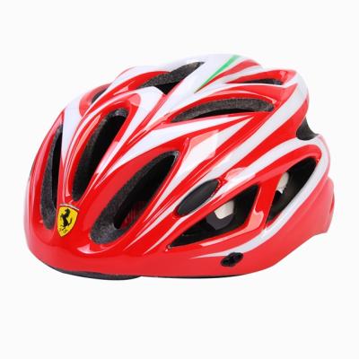 China ABS+PC high quality brand adjustable nylon strap Ferrari bicycle helmet patina helmet for kids for sale