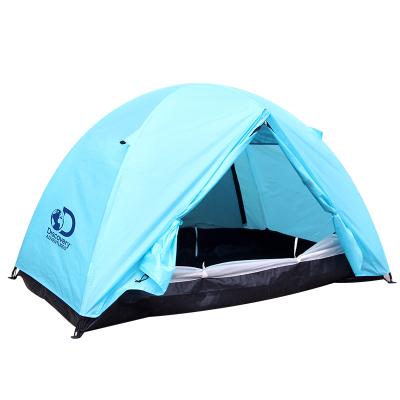 China Factory Wholesale High Grade Outdoor Camping Tube Tent Stake Type Blue 2 Person Tent for sale