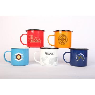 China Viable Direct Manufacturers Supply Multicolor Enamel Camping Mug With Handle for sale