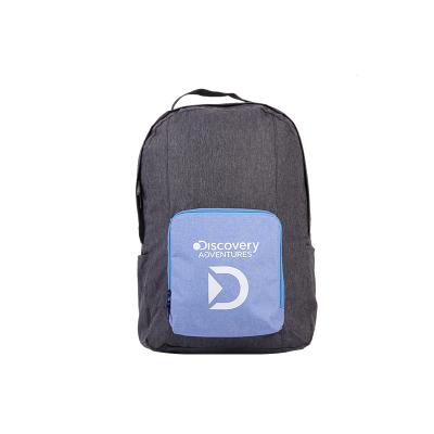 China Best Selling Gray And Blue Polyester Foldable Storage Backpack for sale