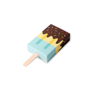 China Food Ingenious Popsicle Shaped Chocolate / Candy Favors Paper Box Eskimo Design Gift Packaging Foldable Gift Box Party Supplies for sale