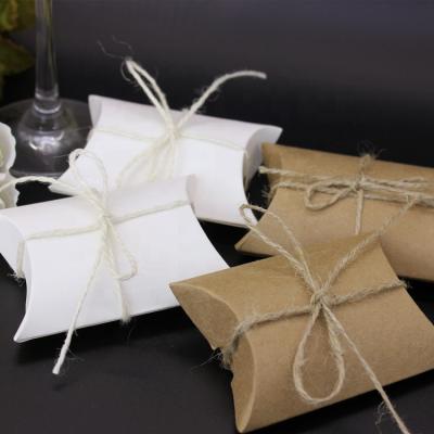 China Pillow Design Disposable Wrapping Paper Gift Box Candy Box Eco-friendly Wedding Favors Gift Candy Chocolate Wrapper Sweet Favors Box for sale