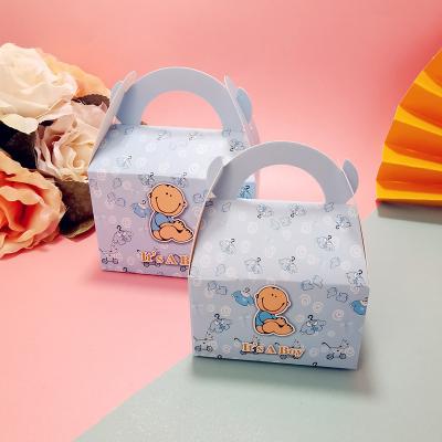 China Baby Food Gift Paper Packing Box Small Baby Shower Party Birthday Theme Adorable Newborn Paper Bag Candy Box for sale