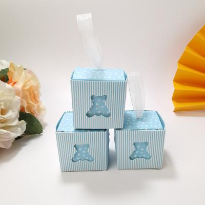 China Disposable Little Bear Design Endearing Baby Shower Favors Candy Boxes Gift Boxes Packaging Paper Boxes for sale