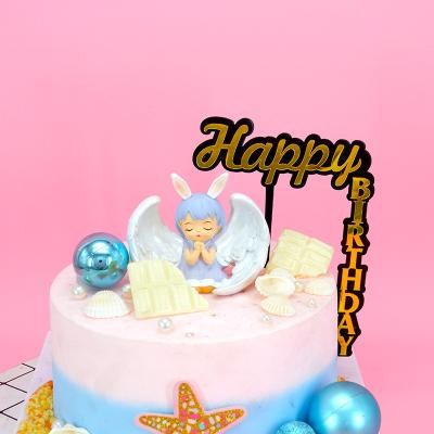 China Plug-in Cake Topper Birthday Party Accessory Cake Decoration Unique Acrylic Ornament Card Party Supplies for sale