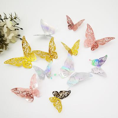 China Wall Paper Sticker Butterfly Decoration 3D Wall Art Ornament Party Decoration Cute Home Celebration Ceremony. for sale