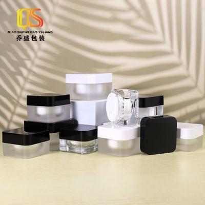 China 15g 30g 50g Clear Cosmetic Cosmetics Jar Plastic Double Wall Jar Cosmetic Container for sale