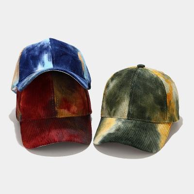 China Hot Selling COMMON JOINT Corduroy Tie Dye Baseball Caps for sale