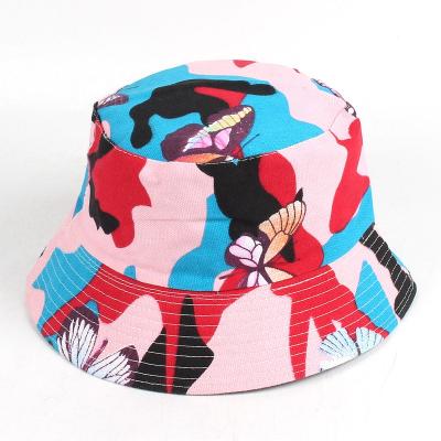 China JOINT JOINT hot sale! ! ! Flat Outdoor Printing Bucket Hat Statistical Trend Hat Summer Sun Hat for sale