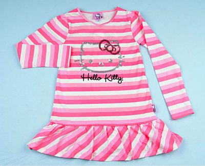 China Polyester/Cotton Polyester/Cotton Knit Cute Hello Kitty Baby Girl Dress Free Sample for sale