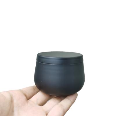 China Gift & Craft 75*51 mm Black Candle Tin With Lid 4 oz Black Candle Tin Candle Tins 4 oz Black for sale