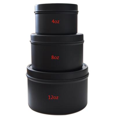 China Wholesale Modern 12oz Candle Tin With Lid Storage Round Metal Tin For Wax Soy Making Container Gift Boxes for sale