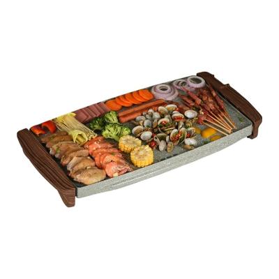 China Easily Assembled Yakitori Indoor Electric BBQ Hot Stone Grill with Cover for sale