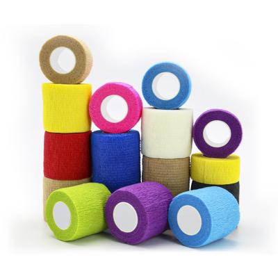 China OEM Eco-friendly Nonwoven Cohesive Elastic Bandage Sports Custom Print Colored Elastic Adhesive Bandage for sale